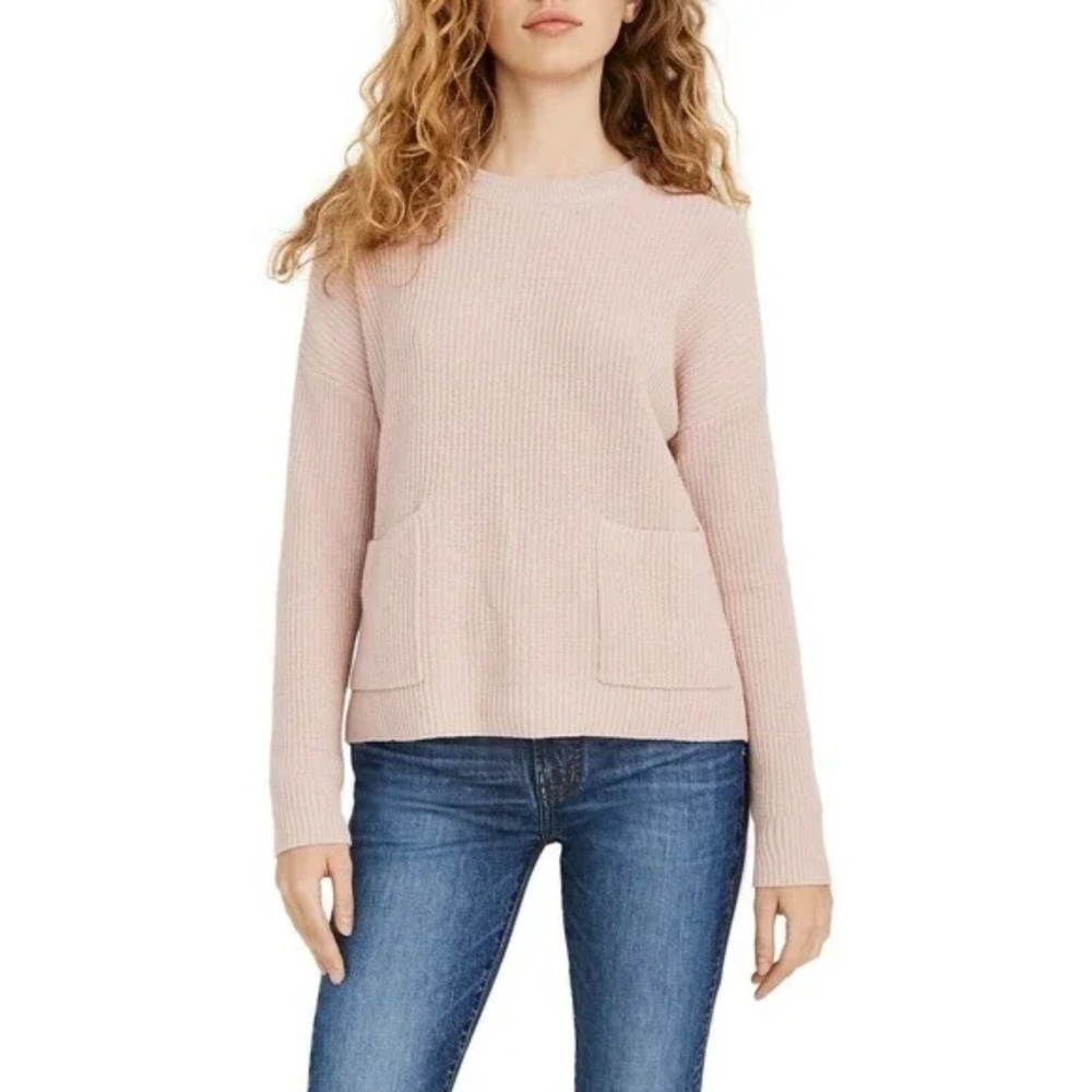 Madewell Patch Pocket Pullover Sweater Pink Size M